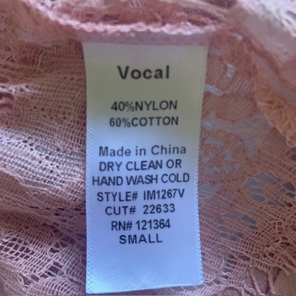 Vocal Boho Lace Fringe Vest Small Pink Studded Festival Western Indie Sleaze Top - Picture 9 of 11